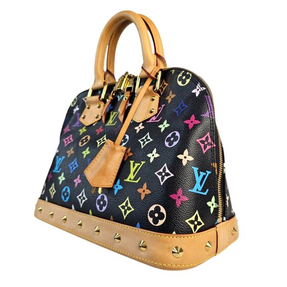 LOUIS VUITTON Multicolor Alma PM LV Murakami Black Monogram Bag Rare 2011 Italy - Picture 16 of 16